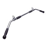 AmStaff 48" Straight Ez Curl Lat Pull Down Bar with Revolving Double Hook for Dual Pulley Cable Machines, Functional Trainer Multi-Purpose Attachment (Lat Bar)