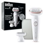 Braun Epilator Silk-épil 9, Hair Removal Device, Women Shaver & Trimmer, Pivoting Head, Wet and Dry Epilator, Includes Shaver Head and Trimmer Comb, SES9-030