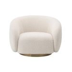 Kingsman Furnitures Brok Swivel Chair 360 Degree Rotatable Sofa for Home | Bedroom, Living, Dining & Drawing Room | Ultra Soft and Comfortable for Stress Free Premium Boucle Fabric (Cream)