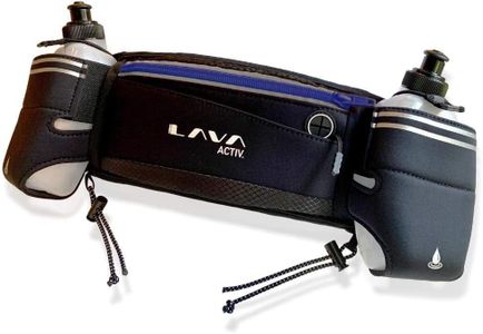 IDRATAZIONE cintura da corsa regolabile di alta qualità + 2 x 300 ml bottiglie di acqua ideale per maratona e fitness allenamento, escursionismo e allenamento | Fits smartphones | La Hydrabelt