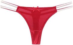 Cute Panties Womens Sexy Thong Fashion Print Comfortable Low Waist Panties Women's Boxers Underwear (4-Red, One Size)