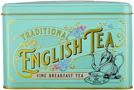 New English Teas Vintage Victorian Tea Tin with 40 English Breakfast Tea Bags, Black Tea