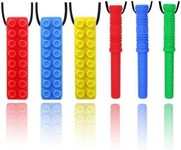 GNAWRISHING Chew Necklaces for Sensory Kids 6 Pcs Sensory Chewy Toys for Autism Girls and Boys, ADHD Toddler, Adult