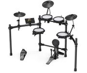 NU-X | DM-210 Mesh Digital Drum Kit – Complete 15-Piece Electronic Drum Set with Dual-Zone Mesh Pads, Bluetooth Connectivity, Recording, MIDI, Drum Coach, and 15 Customizable Sound Sets