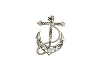 Knighthood Silver Anchor With Stone Detailing Brooch, Suit Stud, Shirt Studs, Lapel Pin Accessories for Men Women