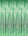 Rhode Island Novelty Green Foil Tinsel Fringe Curtain 3 feet x 8 feet (2 per order)