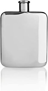 Viski Silver Flask, Polished Stainless Steel Flask with Screw Top for Alcohol, Liquor Flask for Men, 6 Ounces, Set of 1