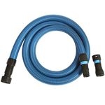 Cen-Tec Systems 94511 Quick Click 3m Antistatic Wet/Dry Dust Extraction Hose with Power Tool Adaptor Set (25mm, 38mm ID 38mm, 48mm OD) - Blue