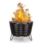 TIKI Brand 25 Inch Stainless Steel Low Smoke Fire Pit - Includes Wood Pack and Cloth Cover