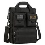 ArcEnCiel Tactical Messenger Bag Men MOLLE Sling Pack Briefcase Gear Handbags Utility Carry Satchel with 2 Patch(Black)