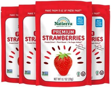 NATIERRA Premium Freeze-Dried Strawberries | Non-GMO & Vegan | 0.7 Ounce (Pack of 4)