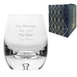 Personalised Engraved Handmade Bubble Base Barrel Whisky Tumbler, Gift Boxed, Personalise with Any Message