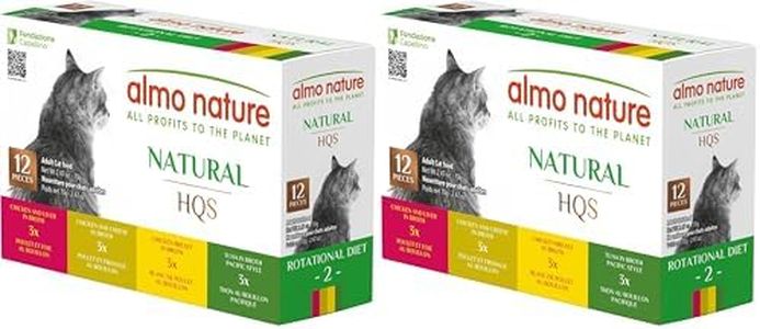 almo nature HQS Natural Variety Pack Grain Free, Additive Free Recipes, Pacific Tuna(6); Chicken & Cheese (6); Chicken Breast (6); Chicken & Liver (6), Adult Cat Canned Wet Food, Shredded (Pack of 2)