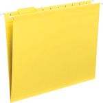 Smead Colored Hanging File Folder with Tab, 1/5-Cut Adjustable Tab, Letter Size, Yellow, 25 per Box (64069)