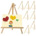 HAKZEON 8 Pack 30 x 20 CM Wooden Tabletop Easel, Mini Easel with Movable Bar, Adjustable Wood Easel Stand for Paintings, Drawings, Framed Photos, Signs