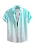 SKYBEAT Printed Half Sleeves Shirts for Men | Men Stylish Shirt | Men Printed Shirt | Lycra Shirt for Men (Shade) Aqua