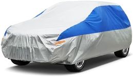 GUNHYI SUV Car Cover Waterproof All Weather for Automobiles, Outdoor Full Car Cover Snowproof Windproof UV Protection, Universal Fit for SUV. (Fit SUV Length 182-190 inch, Silver)