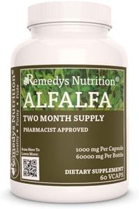 Remedy's nutrition Alfalfa Root Extract l Medicago Sativa 1,000 mg, 60 Capsules | Cholesterol Reduction, Antioxidant | Non-GMO, Vegan, Gluten-Free, No Fillers or Additives Guaranteed