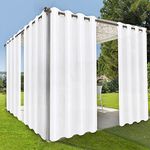 OutdoorLines Waterproof Indoor Outdoor Curtains for Patio –Privacy Sun Blocking Grommet Curtain Panel Weatherproof, UV Resistant Curtains for Gazebo, Front Porch, Pergola White 52W x 84L Inch 1 Panel