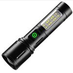 Azelf White Laser Outdoor Led COB Flashlight Aluminum Alloy Torchlight Red Light Camping Torch Zoomable 18650 Rechargeable Type C Emergency use