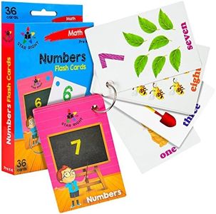 Star Right Numbers Flash Cards Matching Art, 36 Cards 1 Ring Ages Pre-K & K