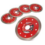 EZARC 115mm Diamond Cutting Disc, Super Thin Diamond Cutting Disc for Cutting Marble, Granite, Porcelain, Ceramic, Brick(5-Pack)