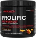 PEScience Prolific Energy Pre Workout – L Citrulline for Nitric Oxide, Rhodiola & CDP Choline Nootropic for Focus – Preworkout for Men & Women – 40 Scoops, Mango Splash