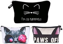 Jom Tokoy Makeup Bag Cute Cat 3pcs/set Cosmetic Bag kitty Pencil Case (HZBZH2)