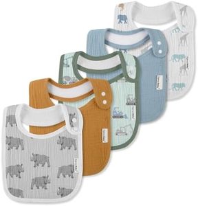Muslin Bibs for Baby Boys Girls,Organic Muslin Baby Bib for Drooling and Teething,Soft Bandana Drool Bibs 5 Pack