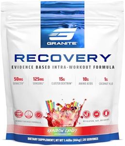 Granite Recovery Intra and Post-Workout Supplement, Rainbow Candy Flavor, with 10g Aminos, Electrolytes, Cluster Dextrin, & Sensoril, Supports Muscle Recovery & Growth (20 Servings)