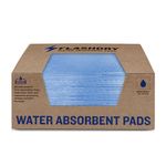 FlashDry Water Absorbent Pads 50 Pack - Reusable & Hand Wringable - 17.5" x 13.5" - Ideal for Water Leaks, Spills, Storm Damage Cleanup - Perfect for Basements, Garages, and Under-Sink Cabinets