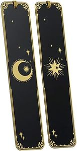 Segnalibro, Segnalibri,Bookmark, set di segnalibri in metallo, 2 pezzi luna e stelle in oro nero, regali di pensionamento, regali per studenti, regali di coppia, regali di Natale