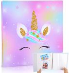 FIODAY Scrapbook Album Unicorn Photo Album Self Adhesive for 4x6 5x7 8x10 Pictures Scrap Book 40 Sticky Pages DIY Photo Book for Baby Kids Birthday Family Travel