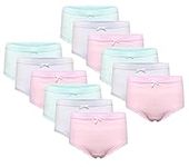 Daisy Dreamer 12 Pack Ladies Briefs Maxi, 100% Cotton Full Comfort Fit Underwear, Size 10-24 OS 14/16 (40-42"), Pastel