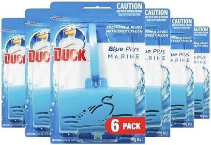 Duck Toilet Cleaner, Blue Plus Solid Toilet Rim Block, Marine Scent, 40g (Pack of 6)