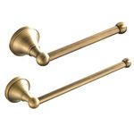 Flybath 2pc Bathroom Accessories Set - Towel Ring and Toilet Paper Holder Antique Brass Wall Mounted, Brushed Bronze