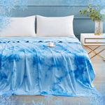 Elegear Tie Dye Cooling Blanket,Breathable Summer Blanket Lightweight Q-MAX >0.5,Arc-Chill Cool-to-Touch Summer Cool Blanket Double Sided for Hot Sleepers Night Sweats(Tie Dye Blue,Twin,59" X 79")