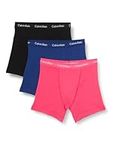 Calvin Klein Men's Boxer Brief 3Pk 000NB2616A, Multicolour (Wildflower, Hideaway Blue, Blk), S (Pack of 3)