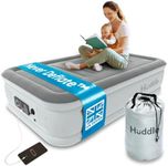 Huddle NEVER DEFLATE™ Luxury Single Air Bed, Good Housekeeping 2025 Air Mattress Winner, Dual Pump SlumberGuard™ Tech, Adjustable Firmness, Built-in Pump & USB Nightlight