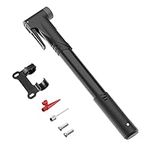 Bike Pump, Arespark Bicycle Pump Portable Bike Frame Pump Tire Pump with Needle, Mounting Bracket, Convertible Schrader and Presta Valve Inflation Pompe Velo