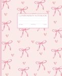 Pink Coquette Composition Notebook: Cute Girly Pink Bows Hearts Notebook, Coquette Aesthetic Wide Ruled