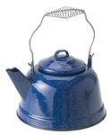 GSI Outdoors Tea Kettle Enamelled Steel 10 Cup Tea Kettle for Outdoor Cooking Camping Cabin and Home Kitchen