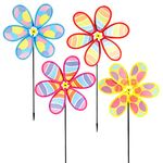 LUKDUNG 4PCS Wind Spinners for Yard and Garden, Lawn Yard Decorations Pinwheels Colorful Whirligigs Windmill for Outdoor Decor