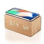 Wooden Docking Station Wireless Charger for Men, Phone Charging Stand, Wirelss Dock Charger, Valentine's Gift for Him (Light Wood)