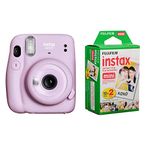 Fujifilm Instax Mini 11 Instant Film Camera, Lilac Purple instax Mini Instant Daylight Film Twin Pack, 20 Exposures