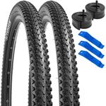 YUNSCM 26" Mountain Bike Tires 26x1.95/50-559 60TPI and 26" Bike Tubes Schrader Valve Compatible with 26x1.90 26x1.95 26x2.0 26x2.10 26x2.125 26x2.25 Bike Bicycle Tires and Tubes (W-3104)