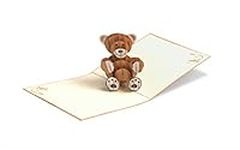 G10 3D Pop up card Teddy Bear, Birthday greetings for boys and girls, Happy Birthday Card Animal, Birthday Party Invitation Card for kids, Card as a gift voucher for birthday present