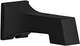 Weirun Bathroom Shower System Faucet Set Replacement Part Square Water Outlet Bath Tub Spout Without Diverter for 1/2 inch Copper Tube Matte Black