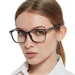 OCCI CHIARI Women's Blue Light Blocking Glasses Reading Glasses +1.5 for Women Rectangle Computer Glasses Fashion Readers Glasses Spring Hinge (Grey Leopard, 150)