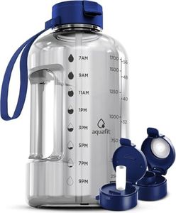 AQUAFIT 2 Litre Water Bottle with Straw - Water Bottle 2L with Time Marker - Half Gallon Big Water Bottle with Straw - Large Water Bottle For Gym - Clear